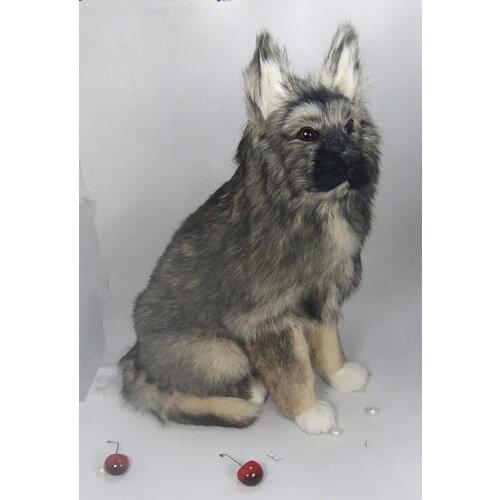 Simulation cute wolfhoung 34x33x16cm model polyethylene&furs wolfjpung model home decoration props ,model gift d407
