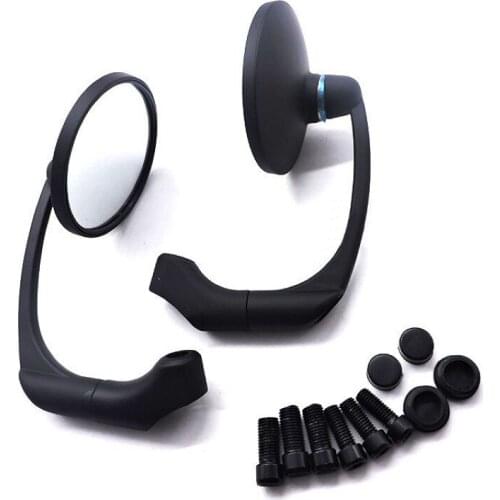 1 Pair Motorcycle 10mm Rear View Mirror Motorbike Cafe Racer Grip Rearview Handlebar 360 Degrees Swivel Rearview Mirrors