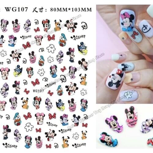 Mickey Minnie Mouse Nail Art Stickers Tips Childrens Animation Peripherals Creativity Manicure Foils Accessories Decor Decals