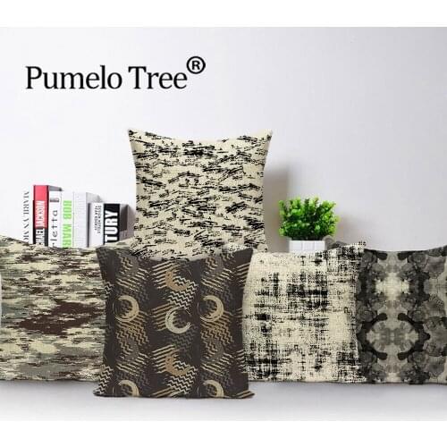 Painting Cushion Covers Black Stripe Decorative Pillow Pillowcase Home Decoration Printed Sofa Bed Cushions Cover 45X45Cm Cojin