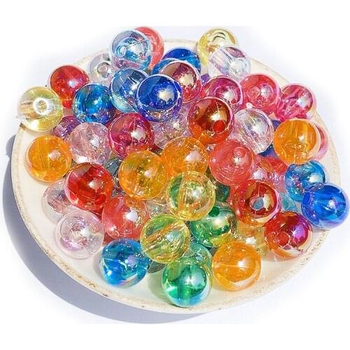 Wholesale AB Colors Loose Round Acrylic Spacer Beads 6mm 8mm 10mm Plastic Jewelry Necklace Bracelet Beading Material Bead