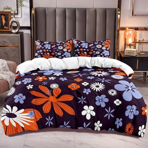 Flowers Duvet Cover Zipper Closure Corner Ties Inside Kids Comforter Cover Floral Botanical Quilt Cover Bedding Duvet Cover