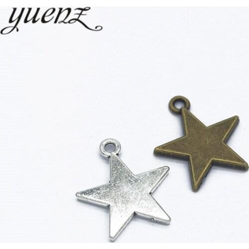 YuenZ 10pcs Charms star 22*20mm Tibetan Silver Plated Pendants Antique Jewelry Making DIY Handmade Craft L310