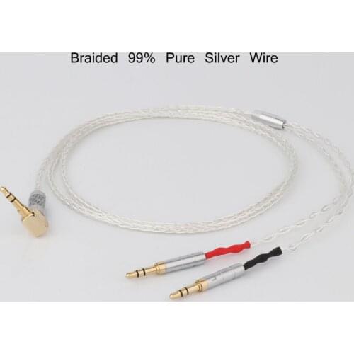 Preffair 1PC 99% Pure Silver 8 Core Headphone Earphone Cable For Focal Clear Elear Elex Elegia Stellia earphone headset