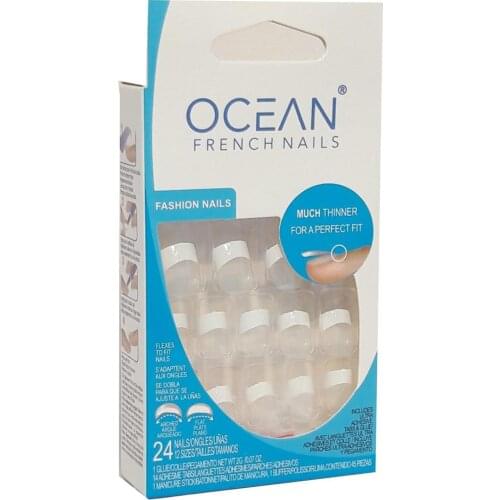 Ocean Transparent Color Thin 24 Pieces With Nail Brake