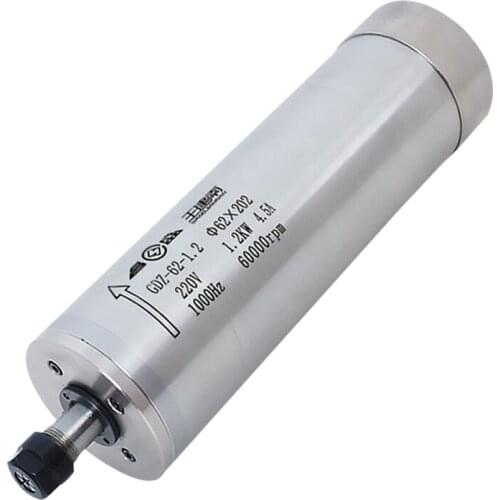 Engraving machine spindle 1.2KW 62mm diameter, speed 24000rpm 36000rpm 60000rpm metal mold carved spindle motor