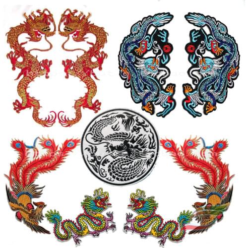 Adhesive tape stickers red Chinese dragon and phoenix P03 stage costume decoration accessories subsidy ethnic style clothes
