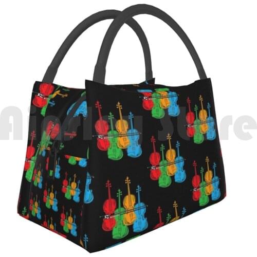 Cooler Lunch Bag Picnic Bag Retro Cello Cello Cellist Cello Player Music Musician Musical Instrument Orchestra