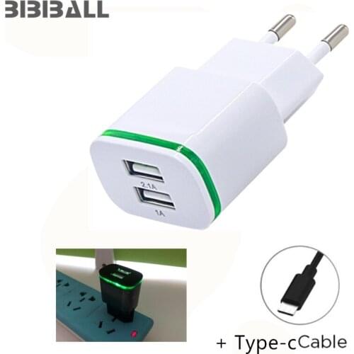 LED 2A USB Charger EU Plug adapter + type C Fast charger USB for OnePlus 6 5t 3t LG G7 v30 g6 g5 q6 q8 ThinQ ,Nintendo Switch