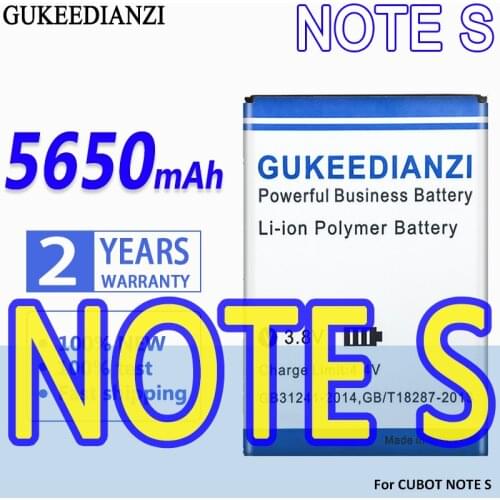 High Capacity GUKEEDIANZI Battery 5650mAh For CUBOT NOTE S NOTES