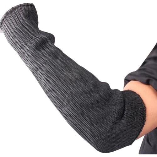 2Pcs Outdoor Work Safety Arm Guard Sleeve Protective Stainless Steel Wire Anti-Cut Safety Level 5 Protection Arm Guard Sleeve