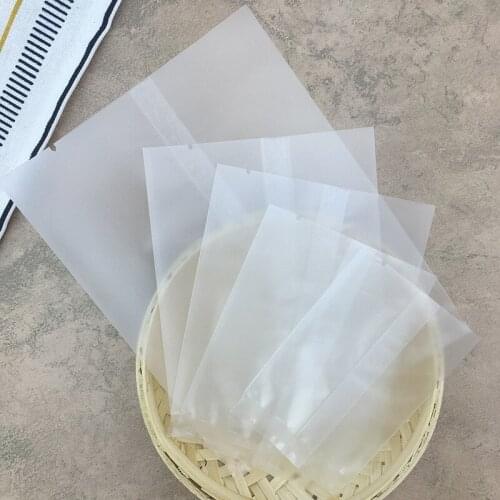 100pcs/Lot Jewelry Tea Translucent Frosted Flat Sealing Bag for Biscuit Cookies Candy Bread Baking Party Gift Packaging Bags P20