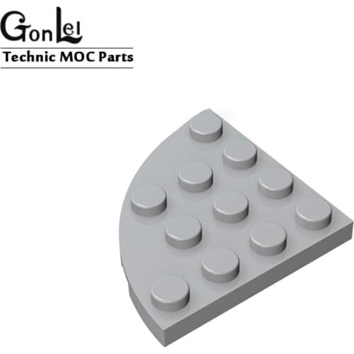 20Pcs/Lot MOC Brick Plate Round Corner 4 x 4 Building Blocks Parts DIY Toys Compatible with 30565 Base Plate Wedge Plate Round