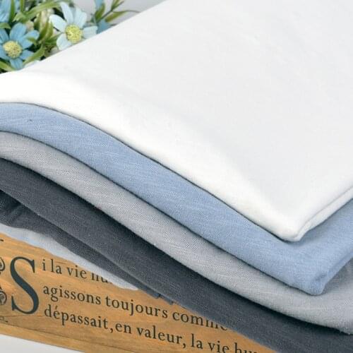32s Combed Cotton Slub Fabric Thin Jersey Sewing Cloth 140gsm For t Shirt And Cardigans Summer Can See Though 50*160cm K302631