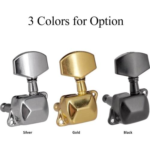 6pcs Gear Ratio 1:15 Semi-Closed Acoustic Guitar Tuning Pegs Tuner Machine Heads Tuning Keys 3L3R Guitar Replacement Parts