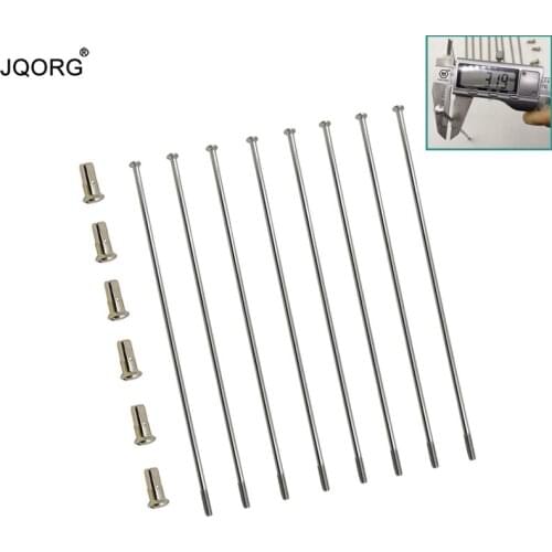 60 Pieces A Lot 10 G Diameter 3,2 mm Sliver Color Electric Motorcycle Spokes 304 Stainless Steel Material Straight Head Spokes