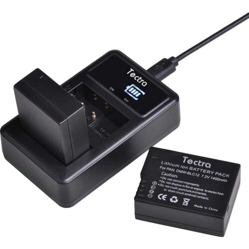 1pcs 1400mAh DMW-BLC12 BLC12E BLC12PP DMW BLC12 Battery+Dual Charger for Panasonic Lumix FZ1000,FZ200,FZ300,G5,G6,G7,GH2,DMC-GX8