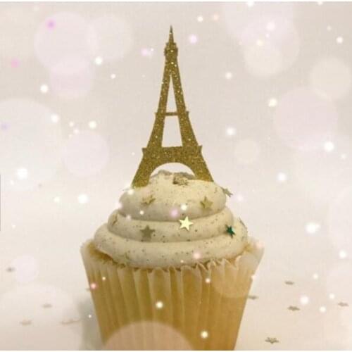 Glitter gold Eiffel Tower birthday party Appetizer Picks wedding cupcake toppers baby shower Anniversary doughnut toothpicks