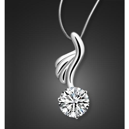 New Elegant Leaves Pendant Necklaces 100% 925 Sterling Silver Zircon Flower Choker 17-20 inch Snake Chain Fine Jewelry Gift
