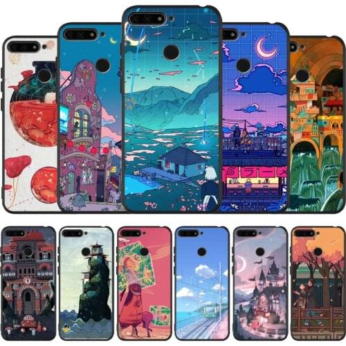 Anime Art black Silicone Phone Case For honor 30 20 Pro 8 8X 9 10 20 Lite Mate 10 20 30 Lite Pro cover