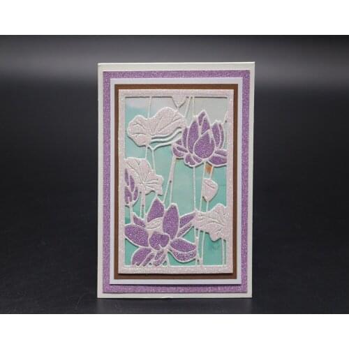 Blooming lotus metal cutting mold DIY scrapbook album decoration supplies clear seal DIY paper card