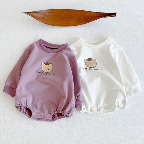 Spring Kids Baby Boy Girl Long Sleeve Bear Printing Rompers Autumn Newborn Infant Baby Girl Rompers Baby Girl Clothes Rompers