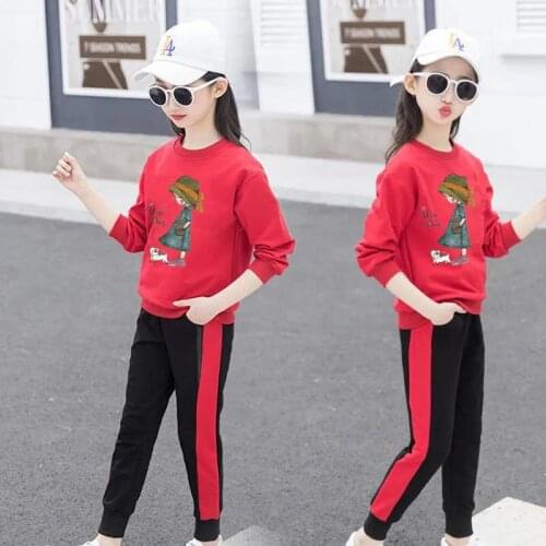 2021 Girls Clothes Autumn Winter Long Sleeve Shirts + Pants Suits Children Clothing Sets Kids Clothes Teen 5 6 7 8 9 10 12 Years