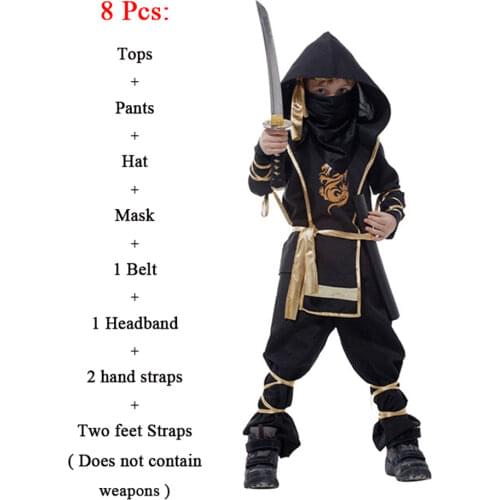 Kid Ninjas Costumes Halloween Christmas Party Adult Boys Warrior Stealth Kids Cosplay Superhero Assassin Costume Birthday Gifts