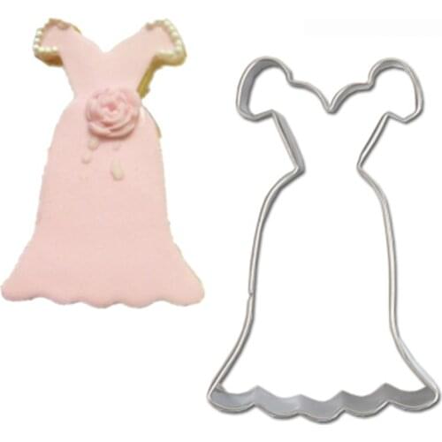 Stainless Steel Women Skirt Shape Prom Cake Mold Cookie Cutter Wedding Cake Decorating Tools Sugar craft Cutter Cake Baking Tool