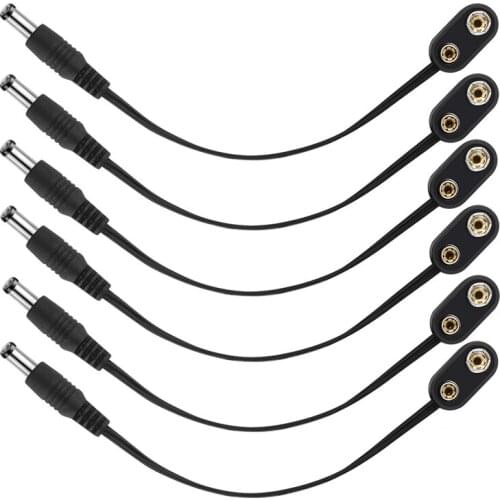 HOT Guitar Pedal Power Cable 9 Volt Battery Connectors 9V Battery Clip Power Supply for Guitar Pedals 6 Pcs