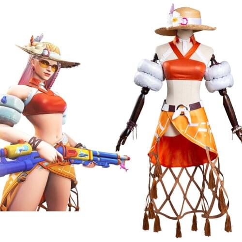 Game OW Ashe Summer Skin Cosplay Costume Shirt Pants Outfits Halloween Carnival Suit For Adult Women Girls