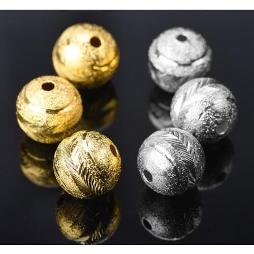 Round 8mm 10mm Hollow Matte Gold Plated Color Brass Metal Arrows Carved Small Hole Loose Beads lot for Jewelry Making DIY Crafts