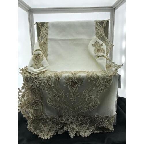 Leke Tutmaz Lüx Masa Örtüsü Takımı Yemek Seti 12 Kişilik