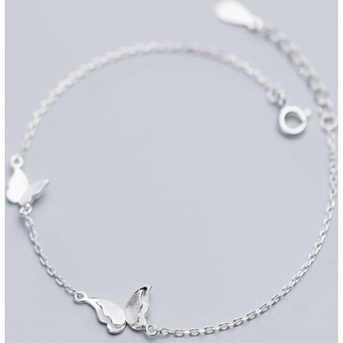Fashion Korean Silver Plated Butterfly Charm Bracelet &Bangle for Women Jewelry Elegant Ladies Banquet Accessories Birthday Gift