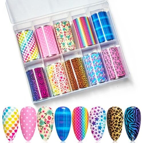 Multi Style Watercolor Floral Nail Sticker Set Nail Decal Set Flamingo Letter Design Gel Manicure Decor Water Slider Foil