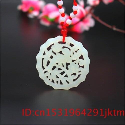 Jade Bird Pendant Necklace Gifts Accessories Jewelry Charm for Carved Amulet Men Double-Sided Natural Chinese White Fashion