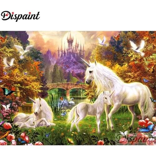 Dispaint Full Square/Round Drill 5D DIY Diamond Painting "Cartoon unicorn" Embroidery Cross Stitch 3D Home Decor A10762
