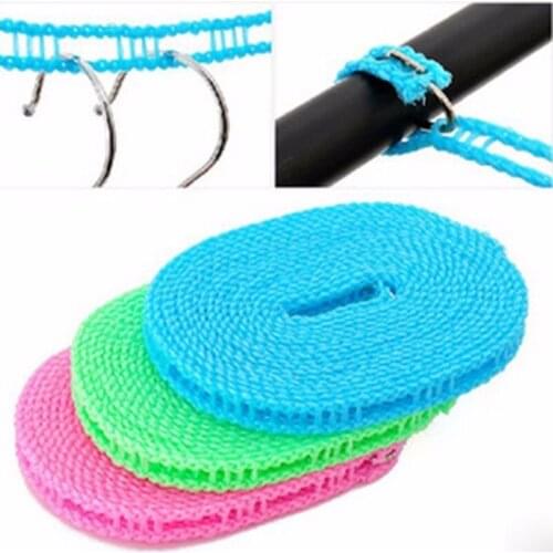 High Quality Length 5M Nylon Non-slip Drying Clothes Hangers Rope Clothesline Washing Line Laundry Color Random LC360