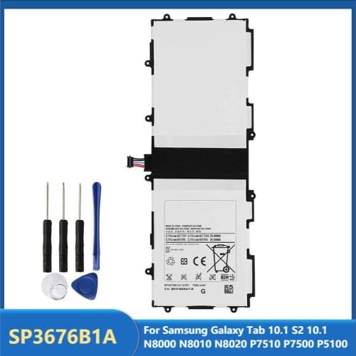 Original Replacement Tablet Battery SP3676B1A For Samsung Galaxy Tab 10.1 S2 10.1 N8000 N8010 N8020 P7510 P7500 P5100 7000mAh