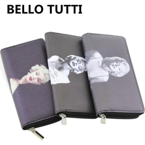 BELLO TUTTI Original New Women Long Key Wallet Fashion Card&ID Holder Money Clip Zipper Coin Purse Clutch Bag PU Leather Handbag