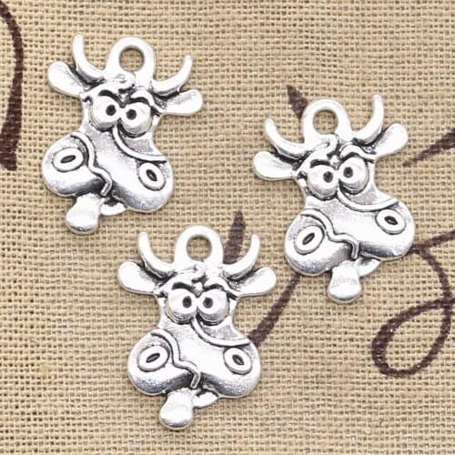 8pcs Charms Milk Cow 23x17mm Antique Making Pendant fit,Vintage Tibetan Silver color,DIY Handmade Jewelry