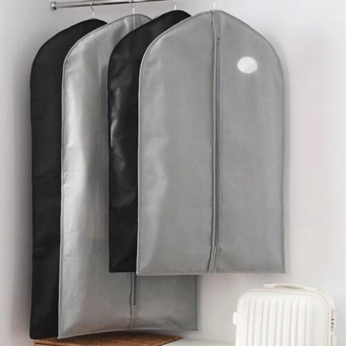 Dust-Proof Garment Bags Zipper Closure Rack Clothes Cover, Wardrobe Hanging Storage Bag for Suit Coats Jackets Dress Pants
