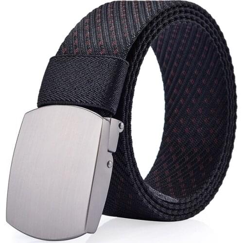 2020 Mens Canvas Belt Metal Tactics Woven Belt Canvas Belt Casual Pants Cool Wild Gift for Men Belts ceinture homme casual