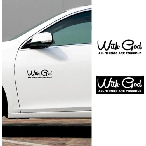 With God All Things Are Possible Car Vehicle Window Decor Self Adhesive Sticker Car External Accessories
