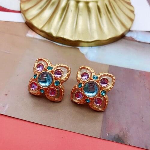 Flower Earrings Exquisite Colorful Fashion Jewelry Elegant Party Wedding Birthday Gifts