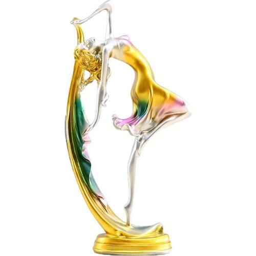 Modern Style Resin Dancing Girl Sculptures Creative Ballerina Statue Figurine Dancer Ornaments Garden Home Decor Accessories