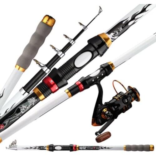 Superhard Telescopic Fishing Rod 2.1-3.6M White Travel Fishing Pole Catch Big Fish Portable Fishing Tackle