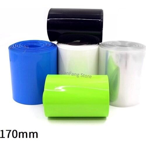 PVC Heat Shrink Tube 170mm Width Blue Multicolor Shrinkable Cable Sleeve Sheath Pack Cover for 18650 Lithium Battery Film Wrap