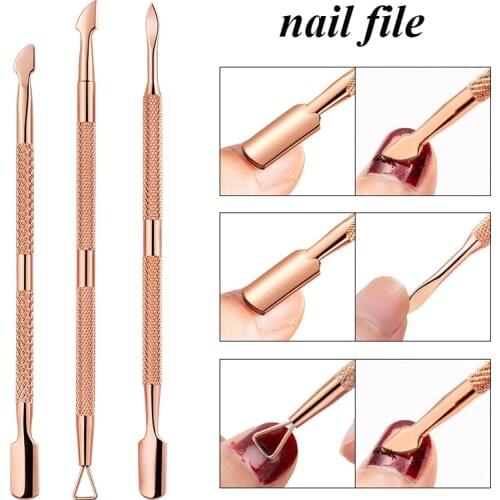 1/3PCS Nail Cuticle Pusher Dead-skin Remover Stainless Steel Nail Art Tool