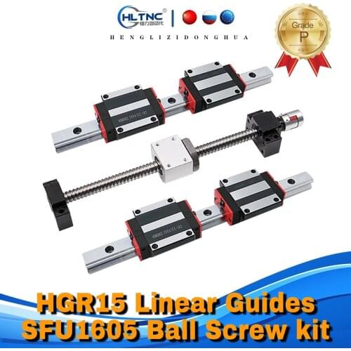 2021 promotion 2 set 15mm linear rails HGR15-L 4 PCS HGH15CA HGW15CC +1 SET sfu1605/1610 ball screw any lengthfor FOR CNC router